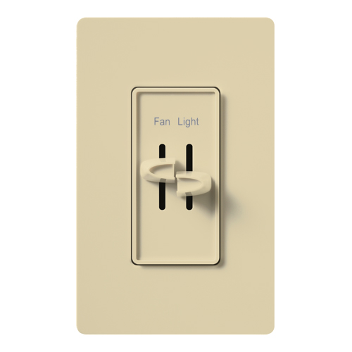 Product image for Lutron S2-LFH-IV 2.5 Amp 300 W 120 Volt Ivory 1-Pole Incandescent/Halogen Fan/Light Speed Control Dimmer