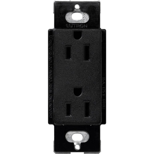 Product image for Lutron SCR-15-MN 15 Amp 125 VAC 2-Pole 3-Wire NEMA 5-15R Midnight Duplex Receptacle
