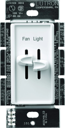 Product image for Lutron S2-LFSQH-WH 1.5 Amp 300 W 120 Volt White 1-Pole Incandescent/Halogen Fan/Light Speed Control Dimmer