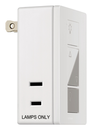 Product image for Lutron PD-3PCL-WH 300 W 120 Volt White Plug-In Lamp Dimmer