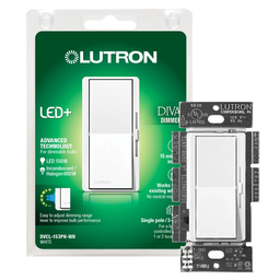 Product image for Lutron DVCL-153PH-WH 150 W 120 VAC White Dimmable Compact Fluorescent/LED 1-Pole/3-Way Wall Dimmer