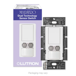 Product image for Lutron MS-A102-WH 120 to 277 VAC 6 Amp 1-Pole White Dual Technology Occupancy Sensor Switch