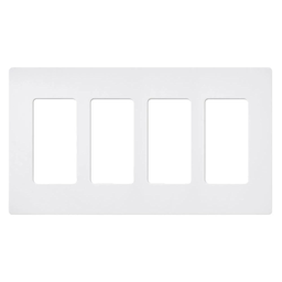 Product image for Lutron SC-4-SW Satin 4-Gang Wallplate