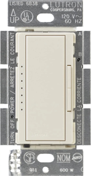 Product image for Lutron MALV-600-LA Single Pole 450W Magnetic Low-Voltage MAESTRO Dimmer - Light Almond