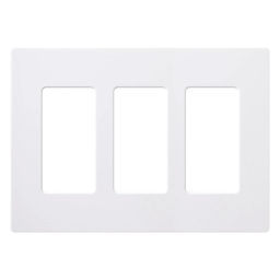 Product image for Lutron CW-3-WH 3-Gang Designer Wallplate - White