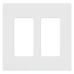 Product image for Lutron CW-2-WH 2-Gang Designer Wallplate - White
