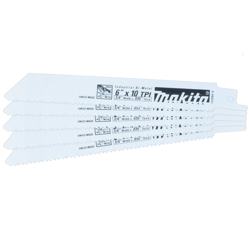 6" All-Purpose Recipro Saw Blade, 10TPI, 5/pk
