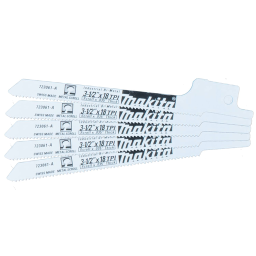 3-1/2" Metal Cutting Recipro Saw Blade, 18TPI, 5/pk