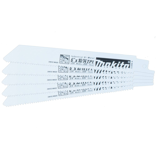 6" All-Purpose Recipro Saw Blade, 10/14TPI, 5/pk