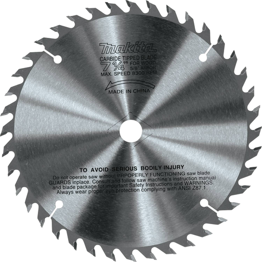 7-1/4" 40T Carbide-Tipped Circular Saw Blade, Fine Crosscutting