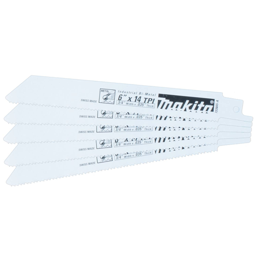 6" Metal Recipro Saw Blade, 14TPI, 5/pk