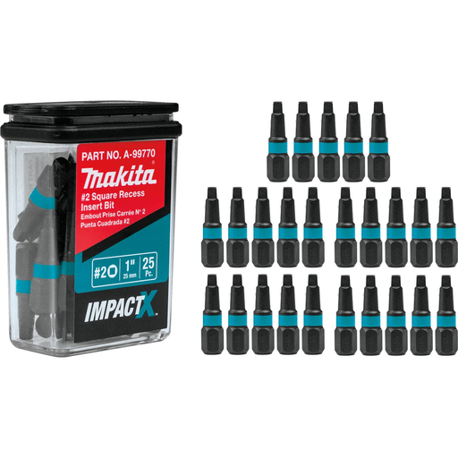 ImpactX™ #2 Square Recess 1″ Insert Bit, 25/pk