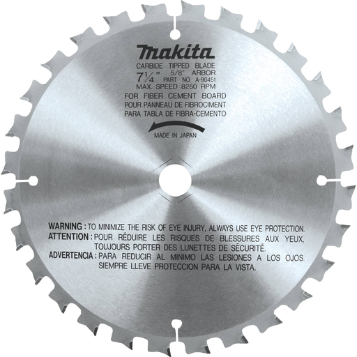 7-1/4" 28T Carbide-Tipped, Fiber Cement Blade