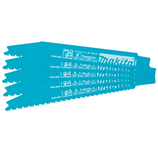 6" Metal Cutting Recipro Saw Blade, Progressive, 5/pk
