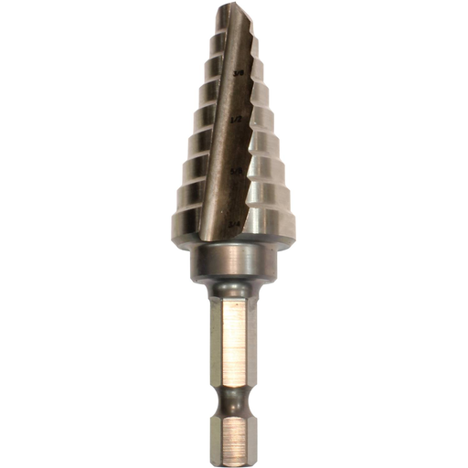 1/4" - 3/4" H.S.S. Step Drill Bit, 1/4" Hex Shank