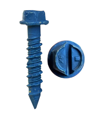 Product image for Cully 60344BFG 1/4 x 2-3/4" Tapcon™ Concrete Screws, Hex Washer Head, Slotted, Blue