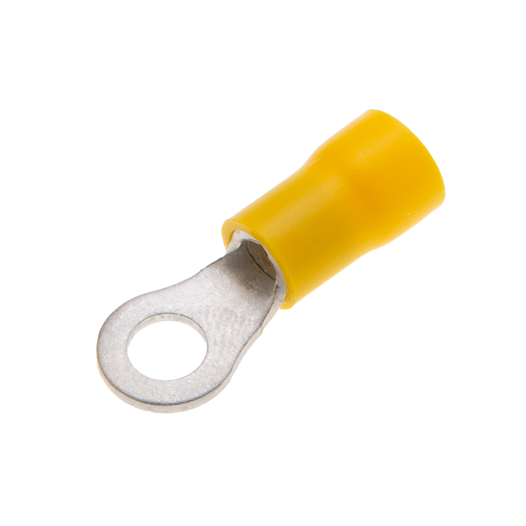 Product image for NSI R12-10V-S #10 Stud 12 to 10 AWG Yellow Vinyl 1-Hole Insulated Ring Terminal
