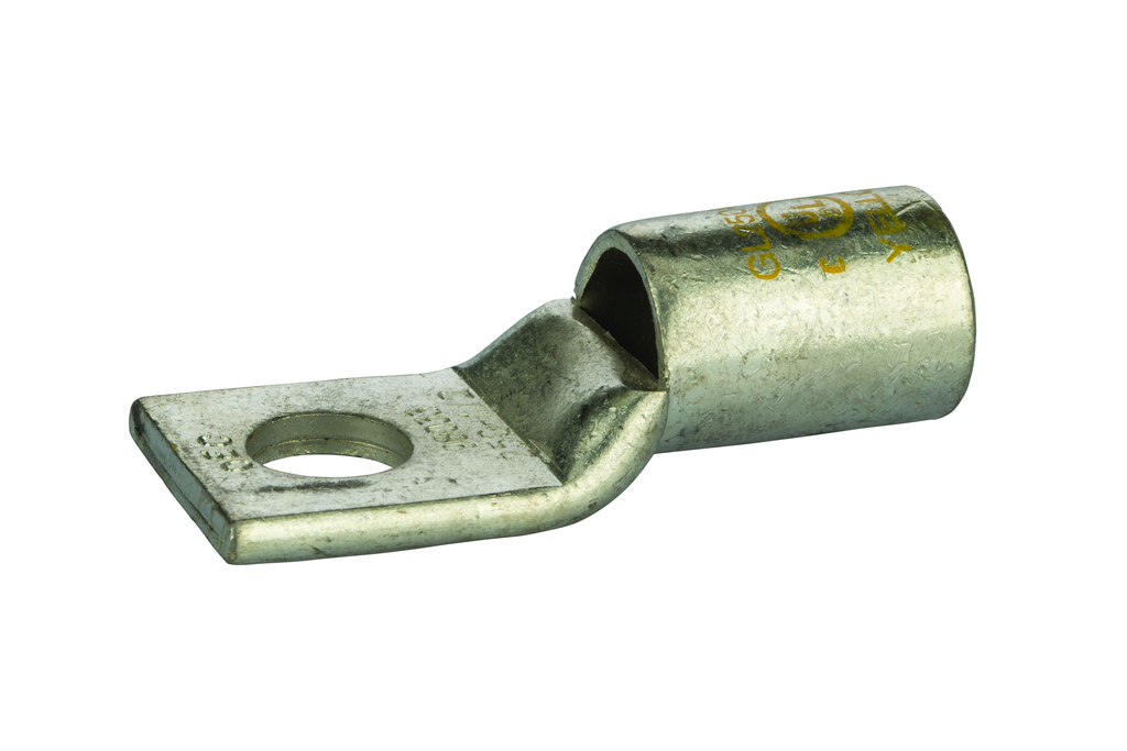 Product image for NSI GL25048 1/2 Inch 250 MCM Yellow Copper Short Barrel 1-Hole Compression Lug