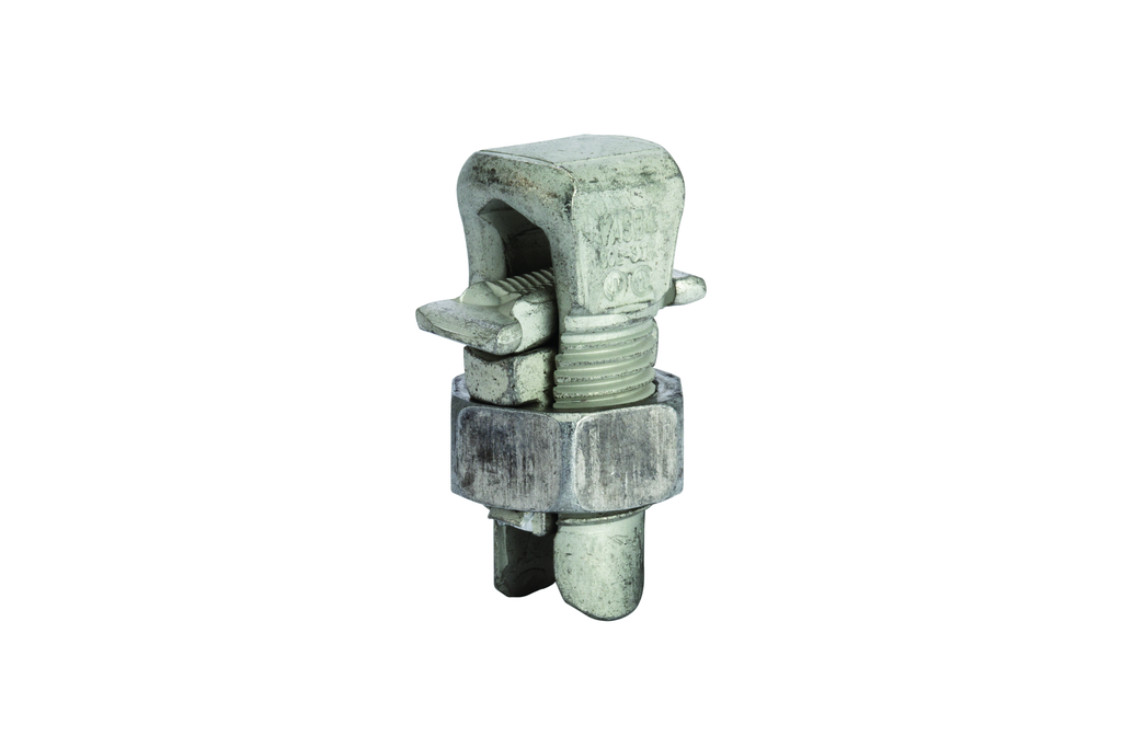 Product image for NSI APS04 10 to 4 AWG Stranded Tinned Aluminum Alloy 2-Conductor Dual Rated Split Bolt