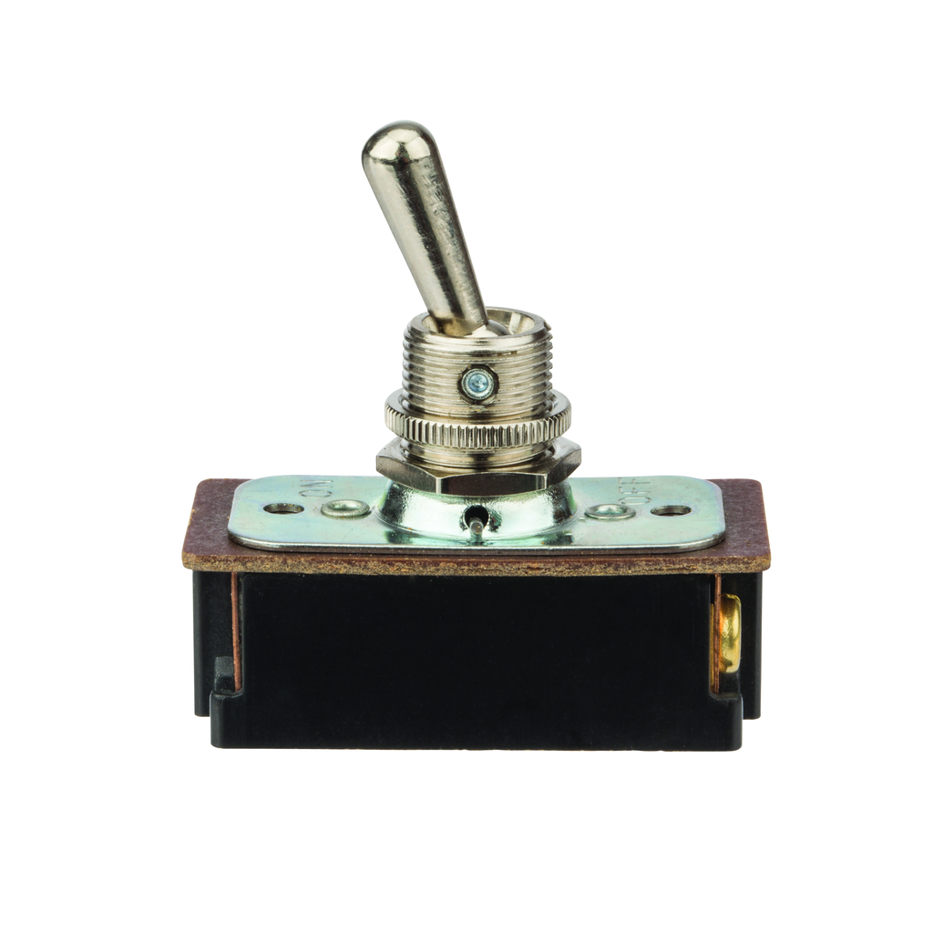 Product image for NSI 78280TS 16 Amp at 125 VAC 8 Amp at 250 VAC Brass/Nickel On-Off SPST Maintained Bat Toggle Switch