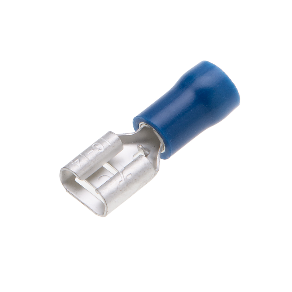 Product image for NSI F16-250-3V 0.25 x 0.032 Inch 16 to 14 AWG Blue Vinyl Insulated Female Disconnect