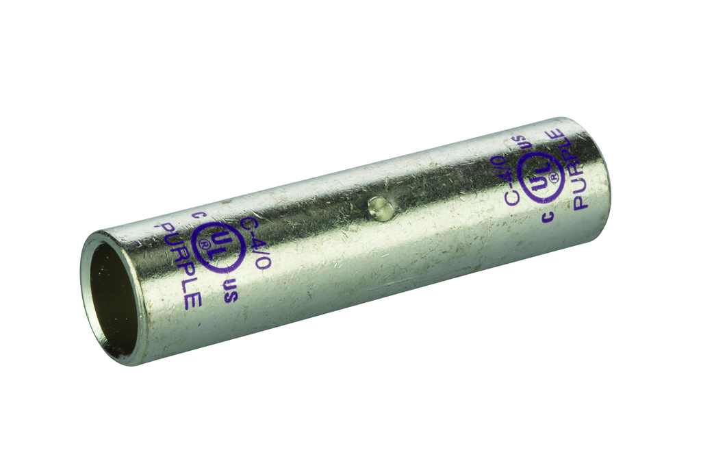 NSI C-4/0 4/0 AWG Purple Tinned Copper Long Barrel 2-Conductor Compression Splice Product image for NSI C-4/0 4/0 AWG Purple Tinned Copper Long Barrel 2-Conductor Compression Splice