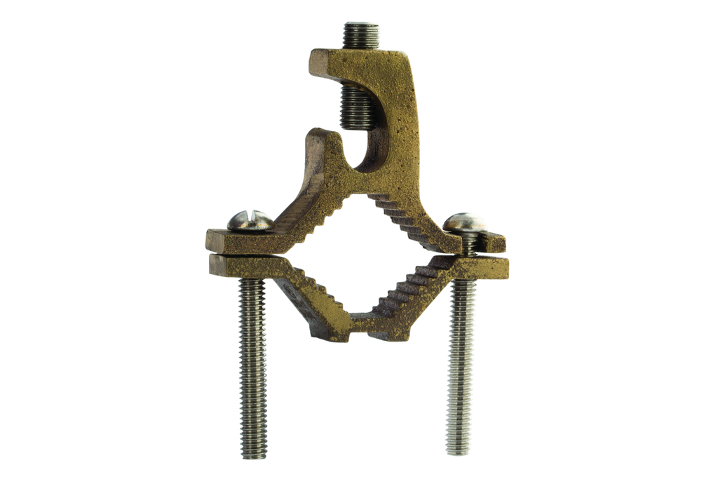 Product image for NSI GLC-240DB 1-1/4 to 2 Inch 8 to 4/0 AWG Stranded Silicon Bronze Heavy Duty Direct Burial Lay-In Ground Clamp