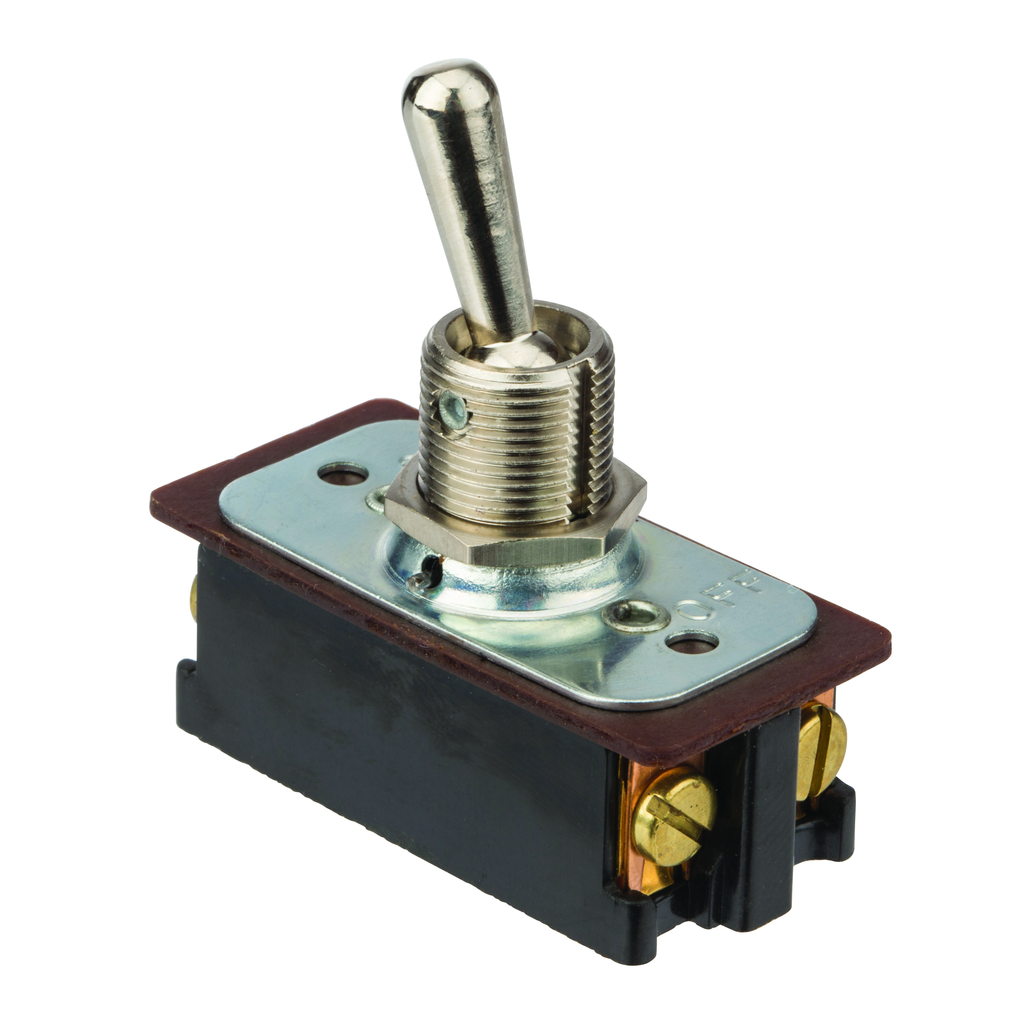Product image for NSI 78290TS 16 Amp at 125 VAC 8 Amp at 250 VAC Brass/Nickel On-Off DPST Maintained Multiple Pole Bat Toggle Switch