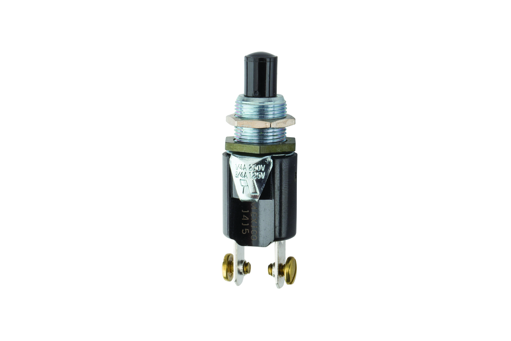 Product image for NSI 76020PS 3/4 Amp at 125 VAC 1/4 Amp at 250 VAC Nylon Off SPST NO Momentary Push Button Switch