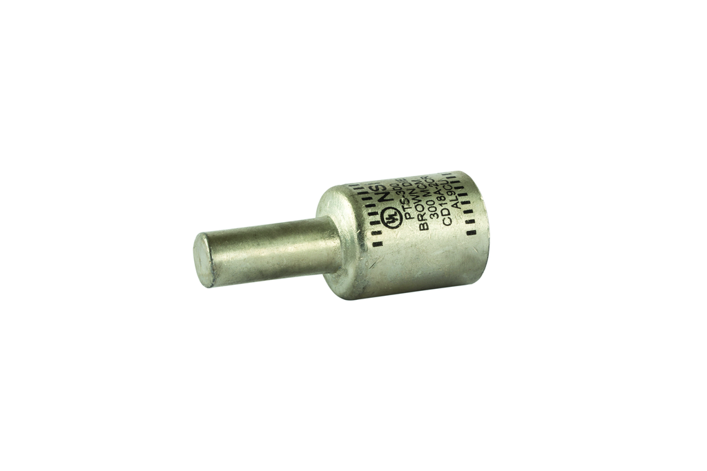 Product image for NSI PTS300 300 MCM Brown Tinned Aluminum 1-Conductor Solid Pin Terminal