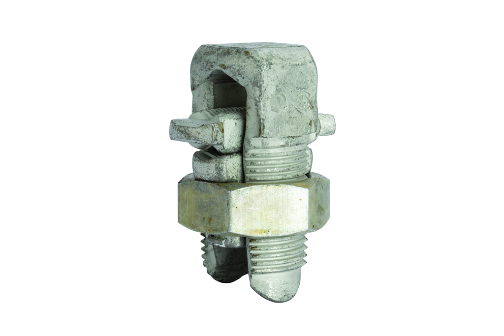 Product image for NSI APS41 6 to 4/0 AWG Stranded Tinned Aluminum Alloy 2-Conductor Dual Rated Split Bolt