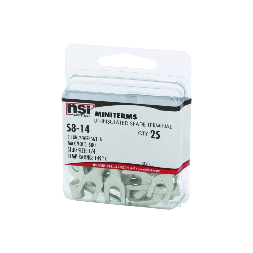 Product image for NSI S8-14 #8 Nylon Spade 1/4 Stud,