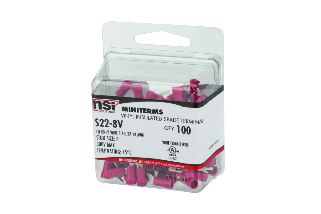 Mayer-DDS-22-18 Vinyl Spade #8 Stud, 100 Per Pack-1