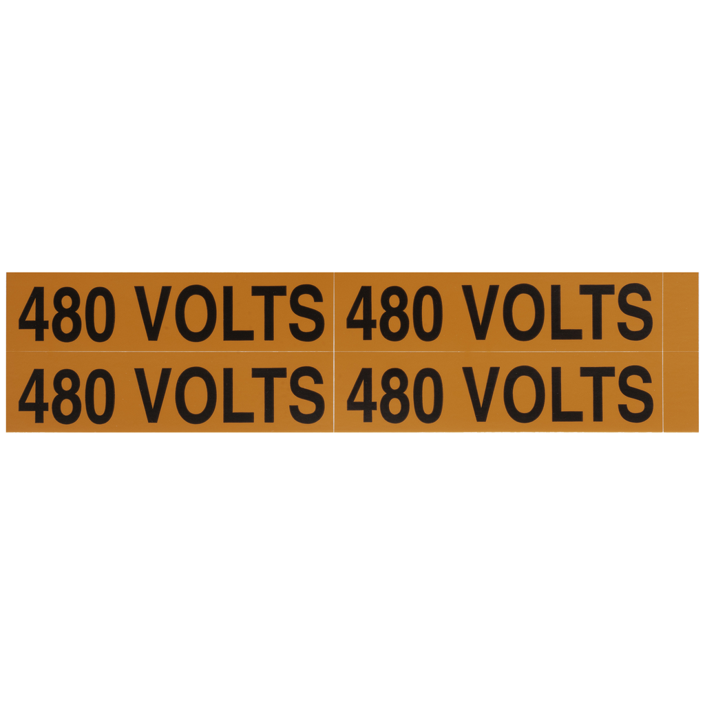Product image for NSI VM-B-13 4-1/2 x 1-1/8 Inch Black on Orange Vinyl 480 VOLTS Legend Voltage Marker