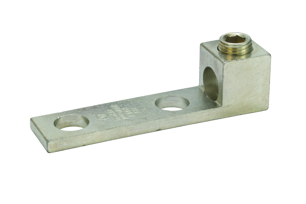 Product image for NSI 250L2 0.56 Inch 6 AWG to 250 MCM Aluminum 1-Port 2-Hole Panelboard Lug