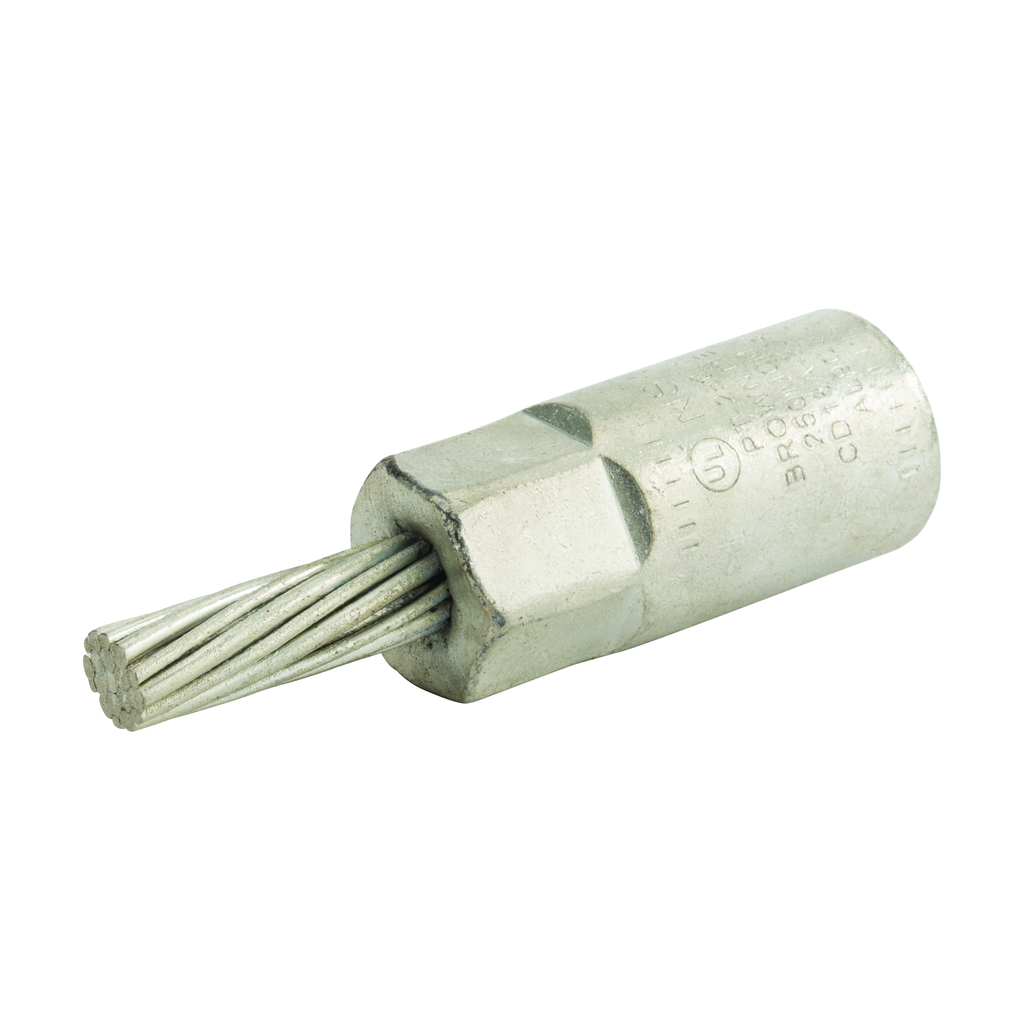 Product image for NSI PT250 250 MCM Brown Tinned Aluminum 1-Conductor Stranded Bi-Metallic Pin Terminal