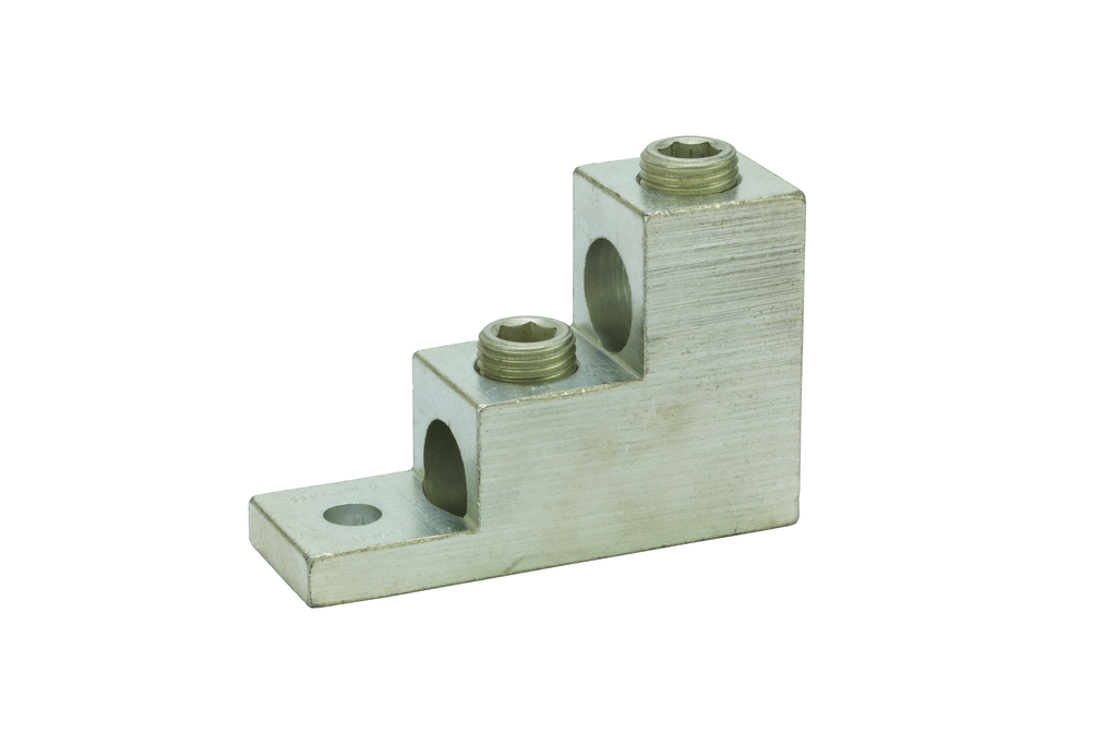 Product image for NSI 300T-2 5/16 Inch 6 AWG to 300 MCM Tinned Aluminum 2-Conductor Stacked Lug