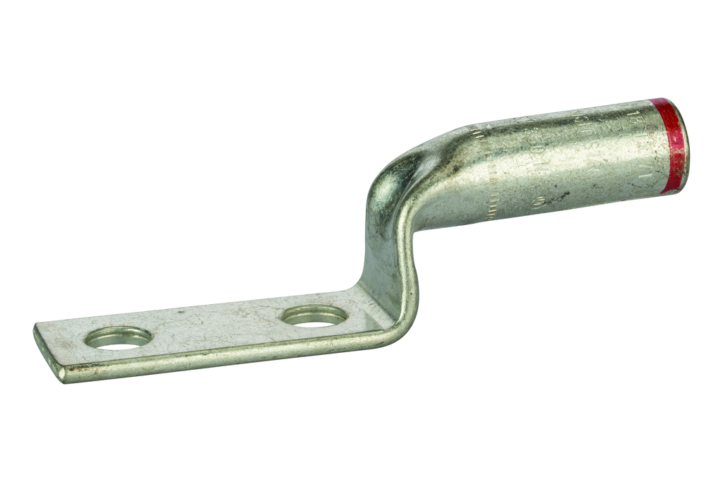 Product image for NSI SL350N 1/2 Inch 350 MCM Red Copper Long Barrel 2-Hole Compression Stacking Lug