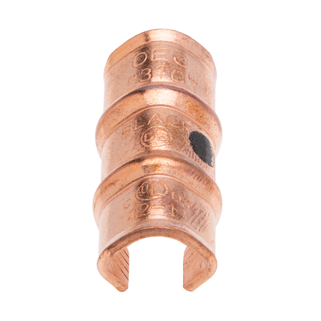 Product image for NSI CT-107 3 to 1 AWG Main Black Copper Compression C-Tap Connector