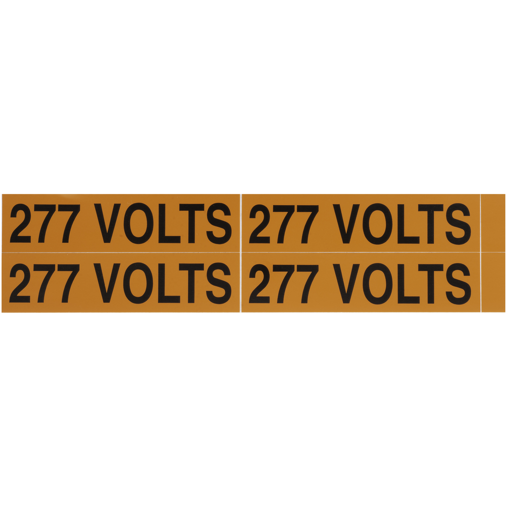 Product image for NSI VM-B-9 4-1/2 x 1-1/8 Inch Black on Orange Vinyl 277 VOLTS Legend Voltage Marker