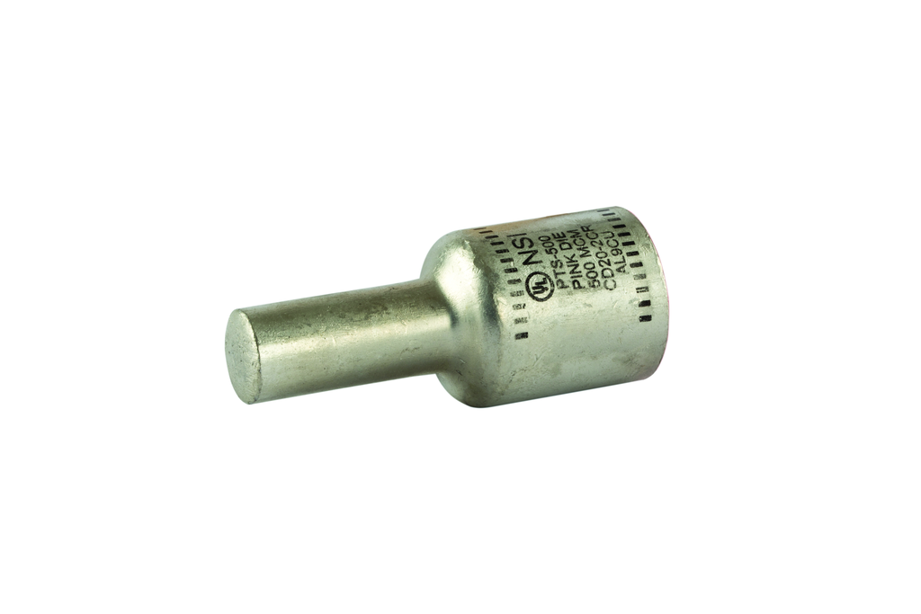 Product image for NSI PTS500 500 MCM Pink Tinned Aluminum 1-Conductor Solid Pin Terminal