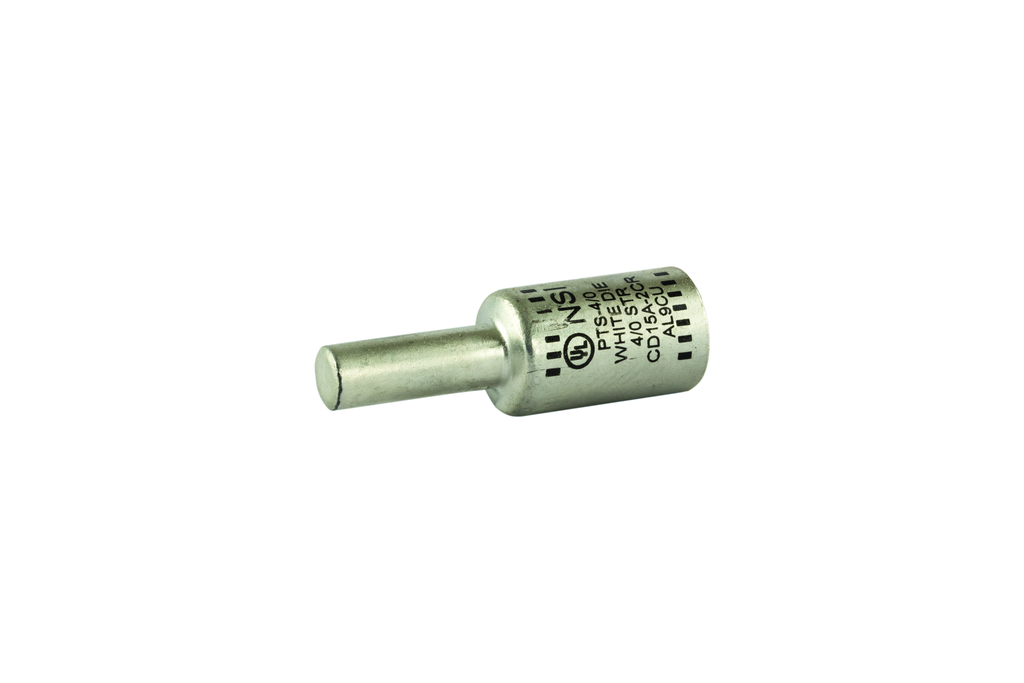 Product image for NSI PTS4/0 4/0 AWG White Tinned Aluminum 1-Conductor Solid Pin Terminal