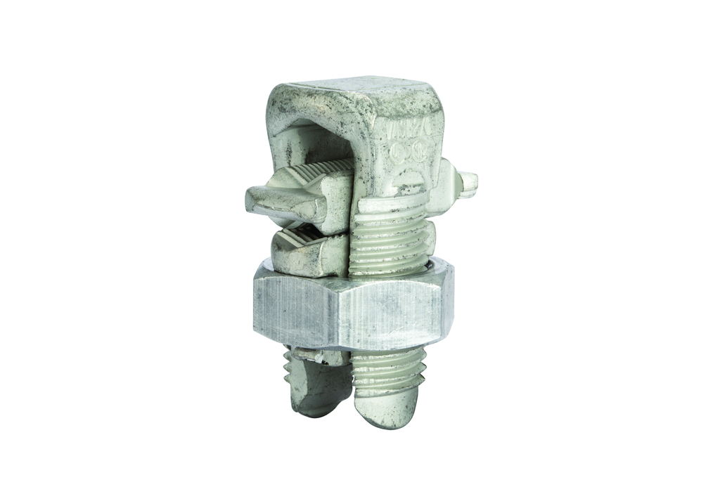 Product image for NSI APS21 2 to 2/0 AWG Stranded Tinned Aluminum Alloy 2-Conductor Dual Rated Split Bolt