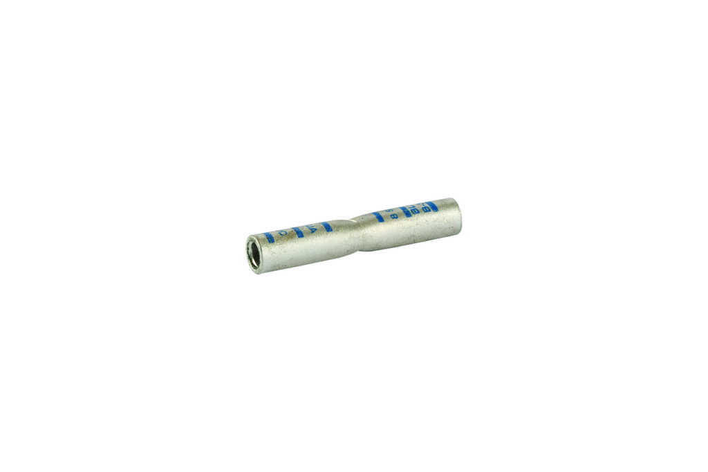 Product image for NSI ASC8T 8 AWG Blue Tinned Aluminum Standard Barrel 2-Conductor Dual Rated Compression Splice