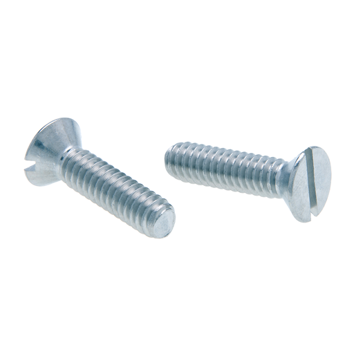 8-32 x 3 in. Flat Head Slotted Machine Screws - Steel Zinc - 100qty