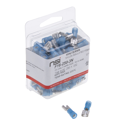 Product image for NSI F16-250-3N 16-14 Nylon Female D