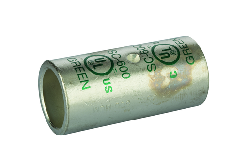 Product image for NSI SC-600 600 MCM Green Tinned Copper Standard Barrel 2-Conductor Compression Splice