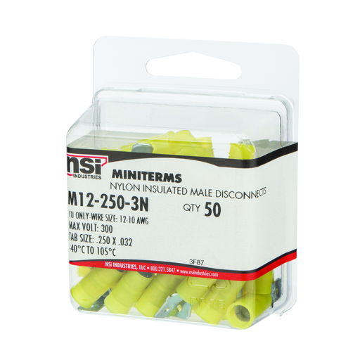 Product image for NSI M12-250-3N 12-10 Male Disconnec