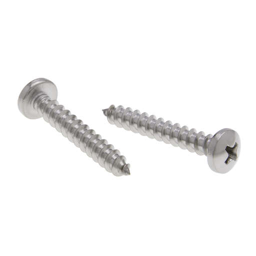 10 x 3/4 in. Pan Head Phillips Tapping Screws - 18-8 Stainless - 100qty