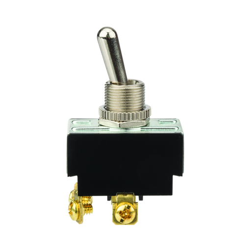 Product image for NSI 78220TS 20 Amp at 125 VAC 10 Amp at 250 VAC Brass/Nickel On-Off SPST Maintained Bat Toggle Switch